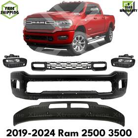 17681970 Tag Auto Front Bumper Face Bar Primed Steel And Fog Lights Kit For 2019-2024 Ram 2500 3500