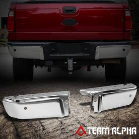 Tma-bumprf25008c02ch Team-alpha Fits 2008-2016 Ford F250 F350 F450 Sd Chrome Rear Bumper End Caps With Sensor Hole