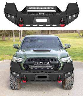 Ta-f02-dj02 Tenpo Fits 2016-2023 Toyota Tacoma Steel Front Bumper With Aluminum Lamp And Black D-ring