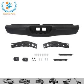 Tfp291715tp Terrific-parts Rear Step Steel Black Bumper Replacement With Brackets For Toyota Tundra 2000-2006