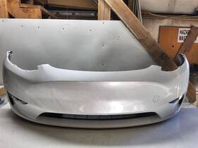 105.ts1l23 Tesla 2021 2022 2023 Model Y Complete Front Bumper White Without Park Assist