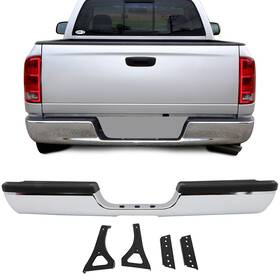 Th126867e The-one-fp Rear Chrome Complete Bumper Assembly Set For 1994-2002 Dodge Ram 1500 2500