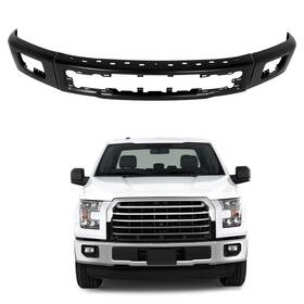 Th184599e01 The-one-fp Front Bumper Face Bar Steel Black With Fog Light Holes For 2015-2017 Ford F-150