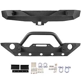 Th835788e The-one-fp Front Rear Bumper Assembly For Jeep Wrangler Jk 2007-2018 With D-ring Shackles