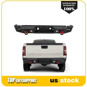 Tl127986s01 Top-liftsupport Steel Rear Bumper With Led Light D-ring For 2007-2010 Chevy Silverado 2500 3500
