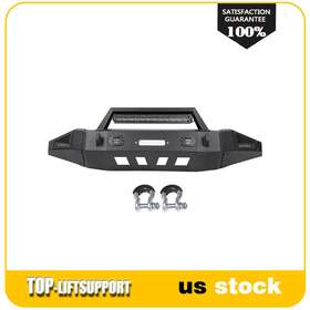 Adv125737top Topliftsupport Steel Texured Front Bumper With Led Light Bar Winch Plate For 2007-13 Toyota Tundra