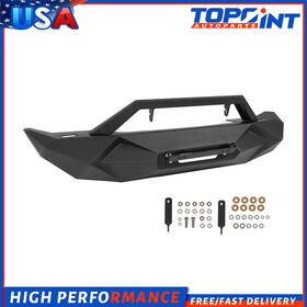 To160118-to-p01 Topoint-autoparts Fits 2007-2018 Jeep Wrangler Jk With Winch Plate Textured Heavy Steel Front Bumper