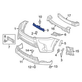 5.2521e Toyota Oe 25 For Highlander 17-19 Front Center Bumper Cover Support Rail
