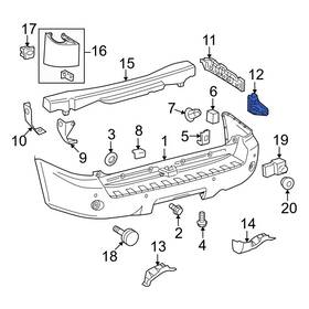 525870c010 Toyota Oe For Sequoia 2008-2022 Rear Right Lower Bumper Guide
