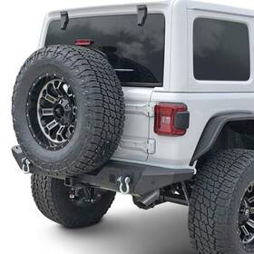 Jl06t Trailfx - Full Width Black Rear Hd Bumper With 2 Inch Hitch Receiver