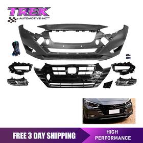 Trek Automotive Trekot003396a B Front Bumper Cover Kit With Fog Lights Fits 2023 2024 2025 Nissan Versa S Sv 1.6l