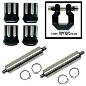 Thp002-2-lgc055mb True Spike 2 Bumper Recovery Shackle Tow Hook D Ring 3/4 Pins Machined Bk Silver