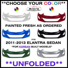 Hy1000193 Tyg New Front Bumper For 2011-2013 Elantra Sedan Korean Choose Your Color