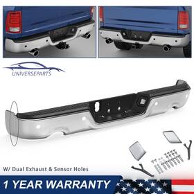 97gt05400704 Universeparts Separated Bumper Assembly For 09-2018 Dodge Ram 1500 With Dual Exhaust Sensor Hole