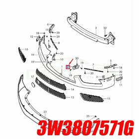3w3807571g Us Local Parts Garage Bentley Continental Gt Gtc Left Inner Guide Frame Small Bracket