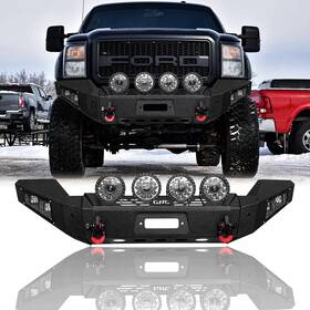 Vijay 740759082185 For 2011-2016 Ford F250/350/450 Steel Front Bumper With Winch Plate&led Light