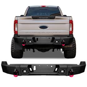 Vijay 749838991356 Rear Bumper With Led Lights For 2017-2022 Ford F250/f350/f450 Super Duty