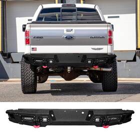 Vijay 753758267729 Fits 2009-2014 Ford F150 Excl.raptor Steel Rear Bumper With Black D-ring