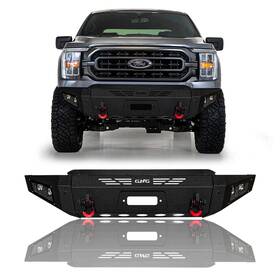 Vijay 754304569519 Steel Front Bumper With Winch Plate&led Lights For 2021-2025 Ford F150