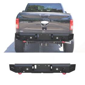 Vijay 763492268968 Fits 2015-2023 Ford F150 Excl. Raptor Steel Rear Bumper With Led Lights