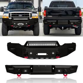 Vijay 763492269583 Front Bumper And Rear Fits 1999-2004 Ford F250/f350 Super Duty With D-rings
