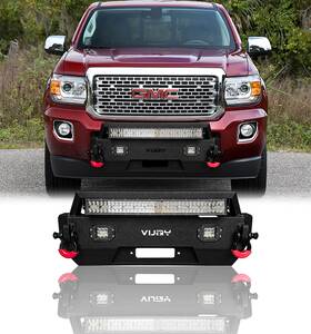 Ca-qg01-co-hg01 Vijay For 2015-2020 Gmc Canyon Steel Front/rear Bumper With Winch Late&led Lights