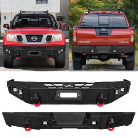 Fr-f01-r01-zx Vijay Front And Rear Bumper For 2005-2021 Nissan Frontier With Lights Winch Plate