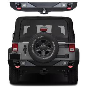 Jk-hg03 Vijay Steel Rear Bumper Fits 2007-2017 Jeep Wrangler Jk/jku With Led Square Lights