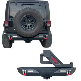 Jk-hg07-a Vijay Rear Bumper With Led Lihts And Tire Carrier Fits 2007-2018 Jeep Wrangler Jk