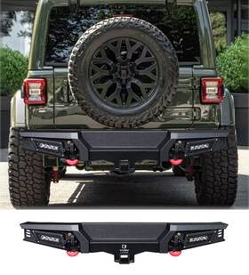 Jl-hg01 Vijay Fits 2018-2025 Jeep Wrangler Jl Steel Rear Bumper With D-ring And Long Lamps