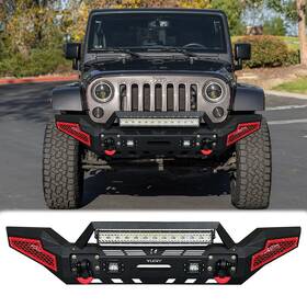 Kl-qg01 Vijay For 2007-2025 Jeep Wrangler Jk/jl/jt Front Bumper With Winch Plate&led Lights