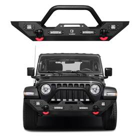 Kl-qg18 Vijay Fits 2007-2025 Jeep Wrangler Jk/jl/jt Texture Black Front Bumper With Squar Light