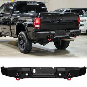 Ram25-r01-v01 Vijay Fit 2010-2018 Ram 2500 3500 Steel Rear Bumper With 2x Led Light And 2xd-rings