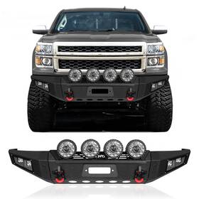 Si15-f02-c Vijay Steel Front Bumper Fits 2014-2015 Chevrolet Silverado 1500 With Round Headlights