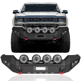 Si15-f03-y Vijay Fits 2016-2018 Chevrolet Silverado 1500 Steel Front Bumper With Round Headlight