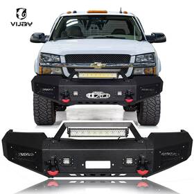 Si15-qg04 Vijay For 2003-2006 Chevy Silverado 2500/3500 Steel Front Bumper Black With Lights