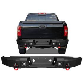 Siverado1500 Vijay Si15-r01 Textured Steel Rear Bumper With 2007-2013 Chevrolet Siverado1500/gmc Sierra1500