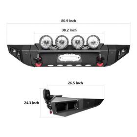 Tu-f02-r02-r Vijay Front/rear Bumper For 2014-2021 Toyota Tundra With Winch Plate And Round Lights
