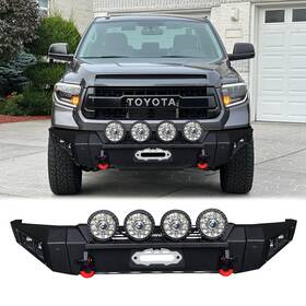 Tu-f02-r02 Vijay Ty-dj03. For 2014-2021 Toyota Tundra Front/rear Bumper With Winch Plate&round Lights
