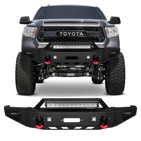 Vijay Tu-qg02 Fit 2014-2021 Toyota Tundra Steel Front Bumper With Winch Plate And Lights