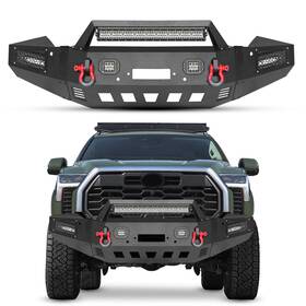 Tu-qg03-hg04 Vijay For 2022 2023 2024 Toyota Tundra Steel Front Bumper With Winch Plate Lights D-rings