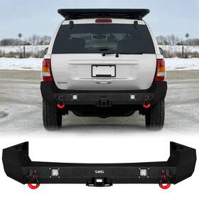 Wj-r01-zx Vijay Rear Bumper For 1999-2004 Jeep Grand Cherokee Wj With D-rings Led Lights