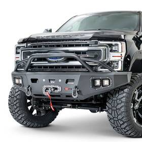 106918 Warn Ascent Hd Full Width Black Front Winch Bumper W Pre-runner