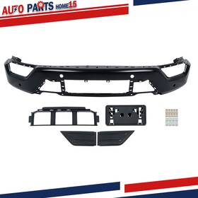 Aps4495682 Wflnhb W/ 6 Sensor Holes Steel Front Bumper Face Bar 5pcs For Ford F150 2021-2023 Black