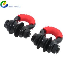 Ea2005416su Wflnhb 2pcs 3/4 Inch D-ring Shackle And Pulley Block Kit Black 22000lb Rating Powder Coated
