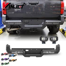 Nta04b101-bx Winjet For 2024 2025 Toyota Tacoma Modular Rear Bumper With A Set Of 4 Inch Square Pod Lights
