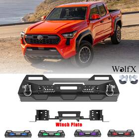 Nta04a101 Wolfx For 2024-2025 Toyota Tacoma Front Bumper With 2 D-rings Shackles Winch Plate