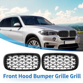 X Autohaux 767153888380 1 Pair Front Hood Bumper Grille Grill For Bmw X5 F15 2014-2016 Diamond Star
