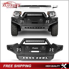 Xluxury Xl126623ul Front Bumper Assembly For 2005-2015 Toyota Tacoma With D-ring And Winch Plate Led