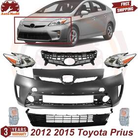13450100 Xtreme Type Us Front Bumper Cover And Grille Assembly Headlight Pair For 2012 2015 Toyota Prius